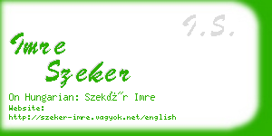 imre szeker business card